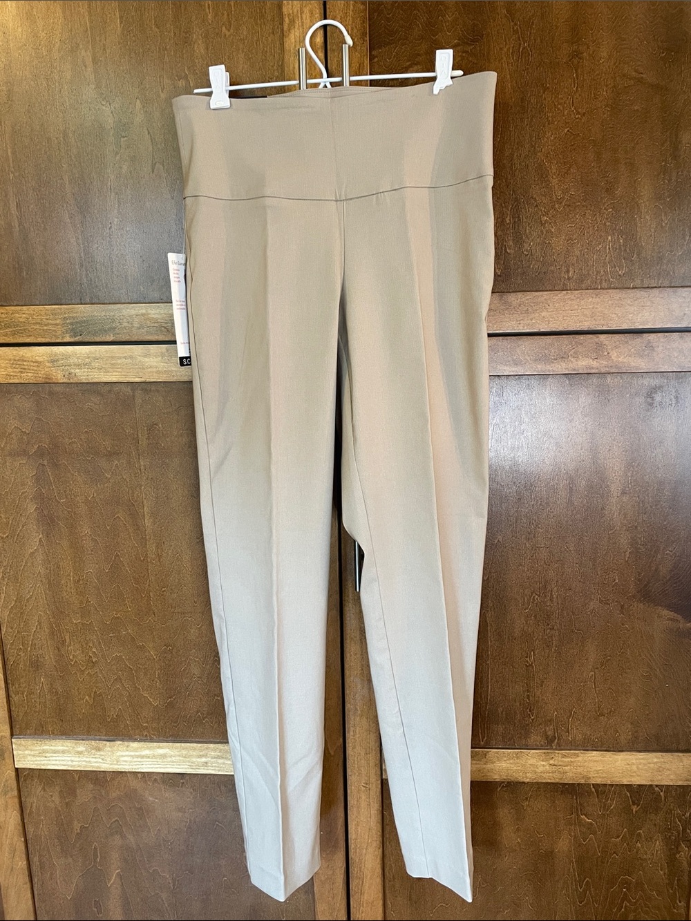 S.C. & Co slim leg tan pant with 360 degree tummy control.